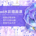 画久久iPad水彩插画课，零基础ipad手绘插画课