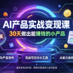 AI产品实战变现课，30天做出能赚钱的小产品