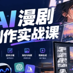 AI漫剧制作实战课，新手也能做出爆款AI漫剧