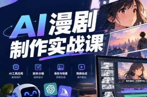AI漫剧制作实战课，新手也能做出爆款AI漫剧